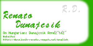 renato dunajcsik business card